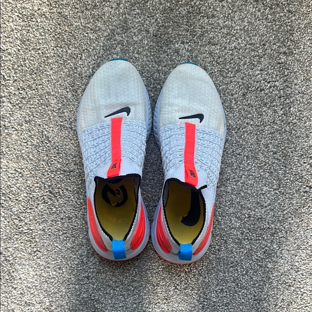 White and Red Slip-On Sneakers